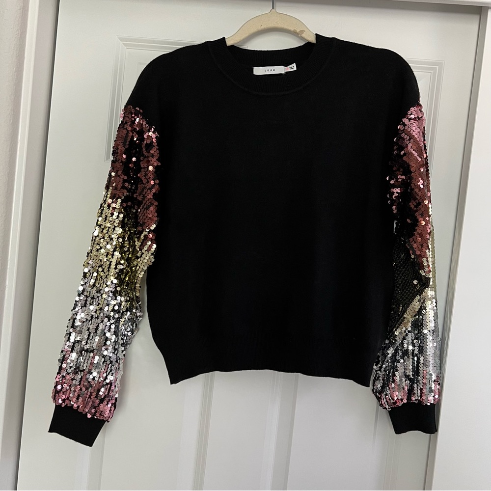 LUSH Sequined Sleeve sweater